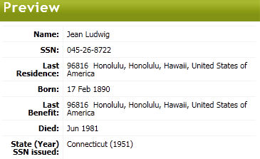 SSN Death Index