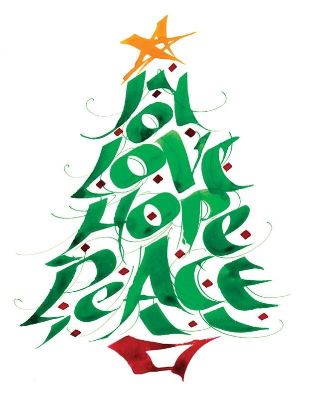 Joy, Love, Hope, Peace Holiday Tree