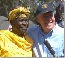 Sarah Obama - 2010 photo with US Ambassador Michael Rannebager