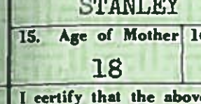Detail of block 15 from Obama birth certificate showing blank space around the letters