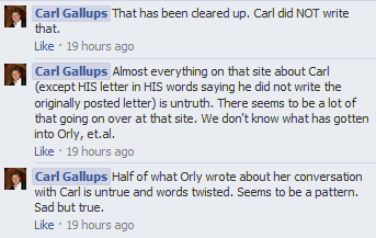 Half of what Orly wrote about her conversation with Carl is untrie and words twisted. Seems to be a pattern. Sad but true.