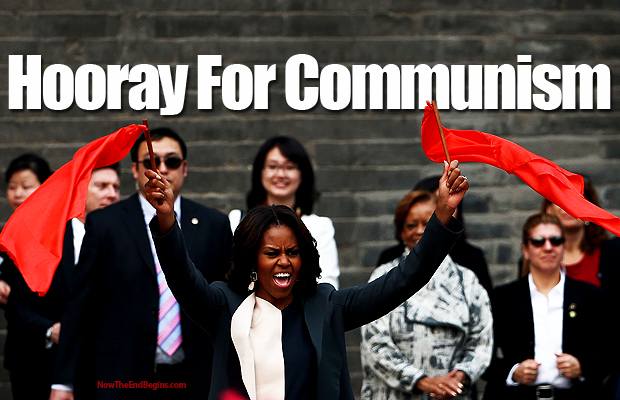 michelle-obama-waves-communist-flag-china