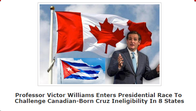 Professor Victor Williams Enters Presidential Race To Challenge Canadian-Born Cruz Ineligibility In 8 States